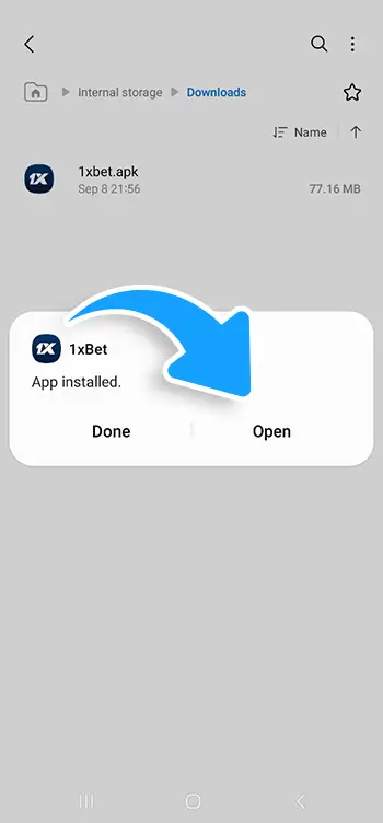 Step 7 - Launch the 1xBet app from the app drawer